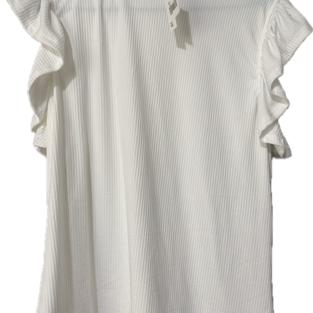White Ruffled Sleeve Top